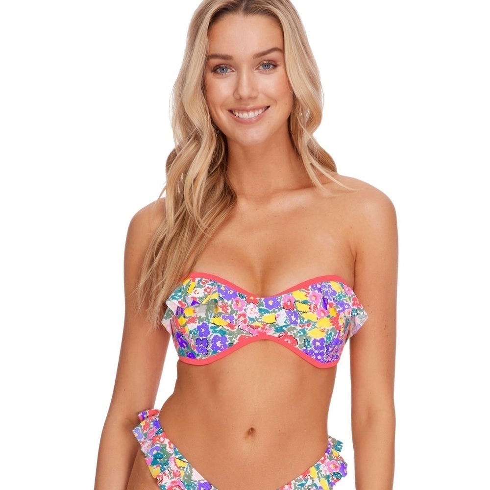 NWT Body Glove Vogue No Scrubs Colorful Floral Bikini top
